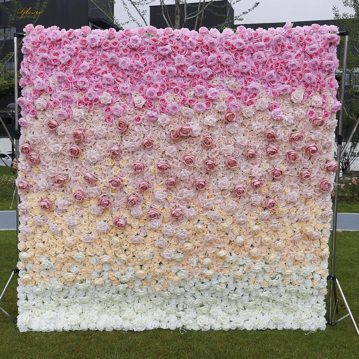 5D Luxury Multicolor Gradient Rose Artificial Flower Wall Decor