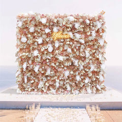 Wedding Autumn Rose 5D Artificial Flower Wall