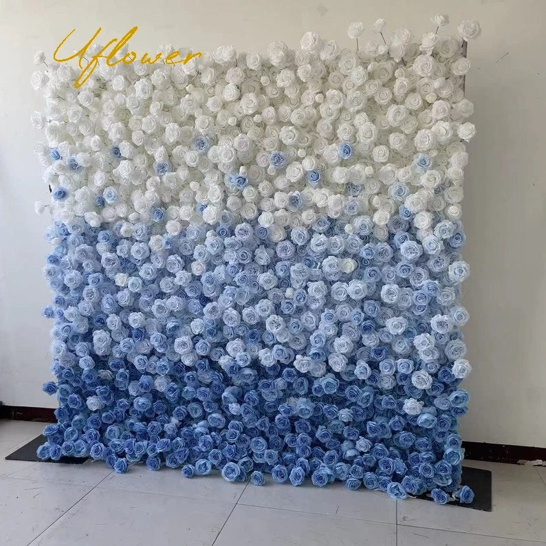 Wedding Blue Rose 5D Artificial Flower Wall Flower