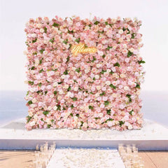 Wedding Pink Purple Rose 5D Artificial Flower Wall