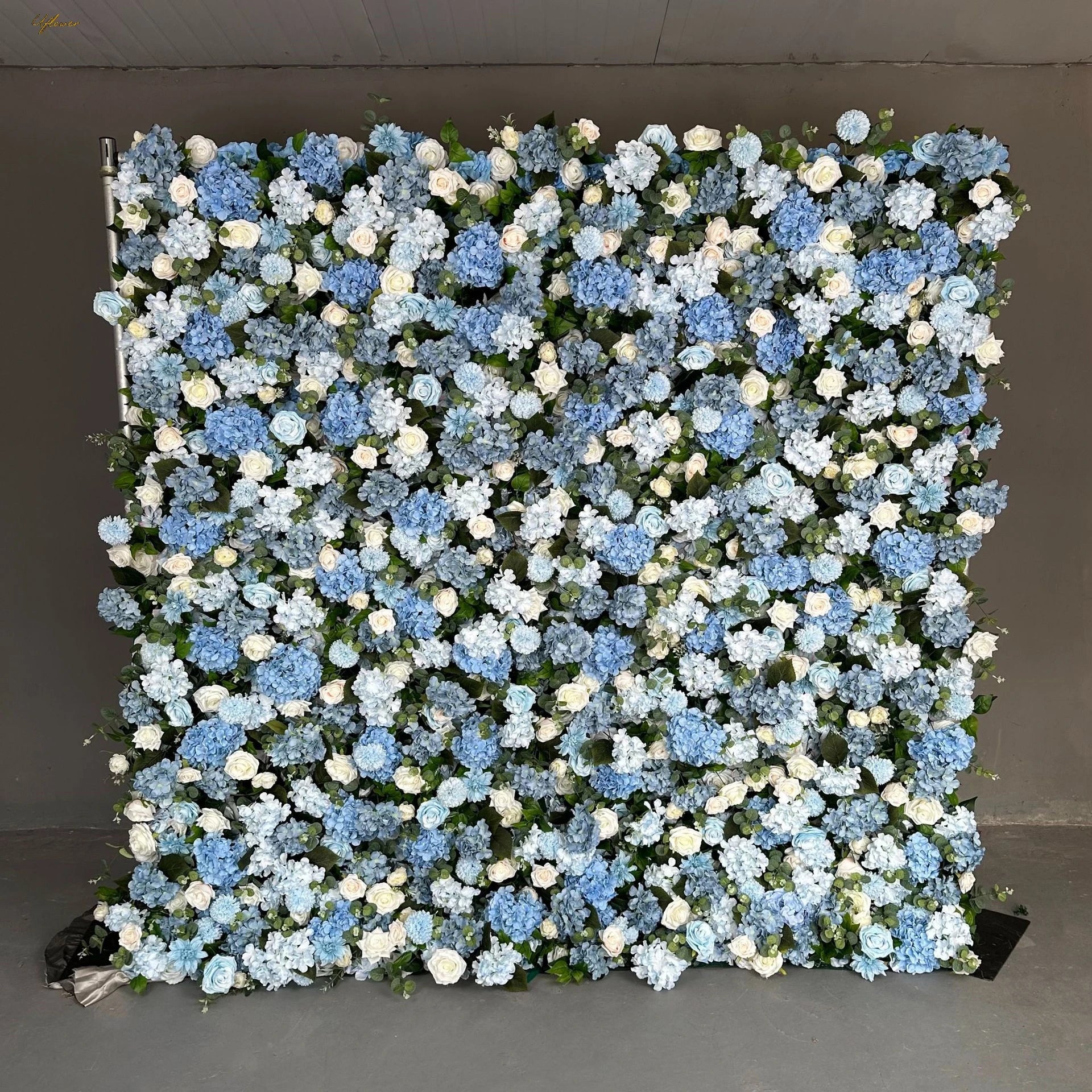 Wedding Blue Rose Cherry 5D Artificial Flower Wall