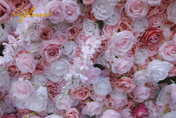 Wedding White Pink Rose Artificial Flower Wall