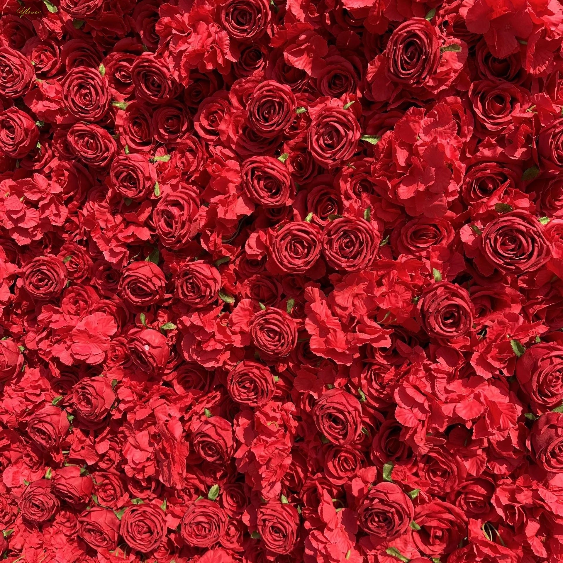 Wedding Red Rose Cherry 5D Artificial Flower Wall