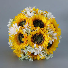 Round Bridal Bouquet in Sunflower