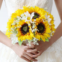 Round Bridal Bouquet in Sunflower