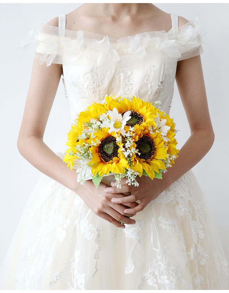 Round Bridal Bouquet in Sunflower