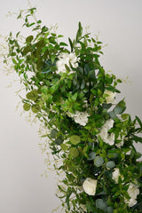 Corner shaped simulated flower arch  green forest series rose wedding party decoration