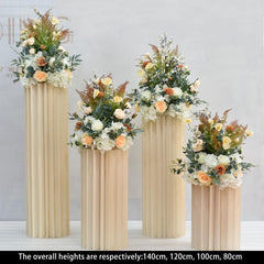 Champagne Four Piece Wedding Origami Roman Column Imitation Flower Decoration