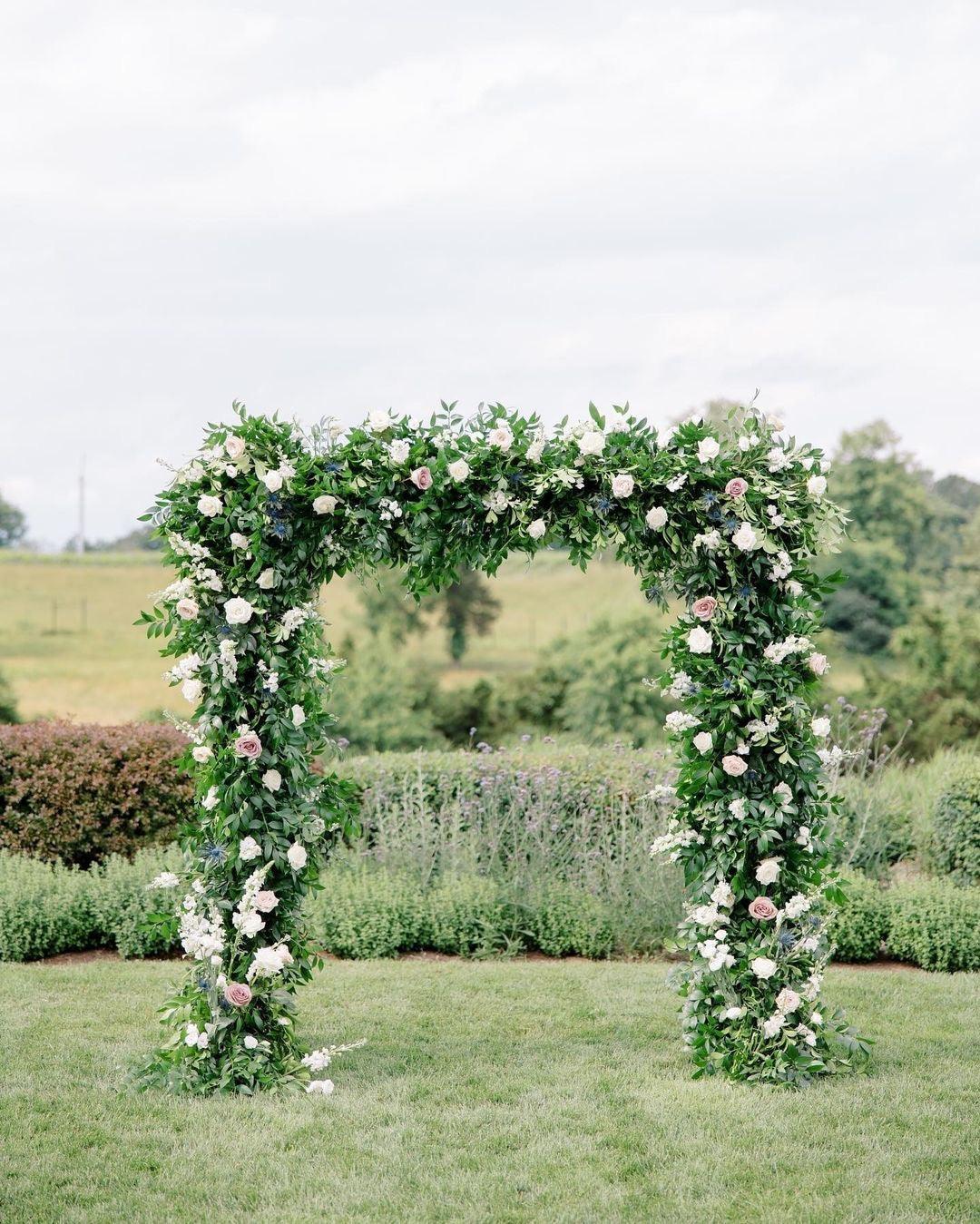 Green Flower Square Arch Wedding Party Background Decoration