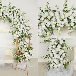 White Rose With Green Wedding Round Arch Decor Figure 5