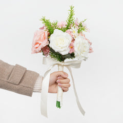 White and Pink bridal flowers bouquet 3 picture