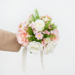 White and Pink bridal flowers bouquet 4 picture