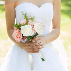 White and Pink bridal flowers bouquet Main picture