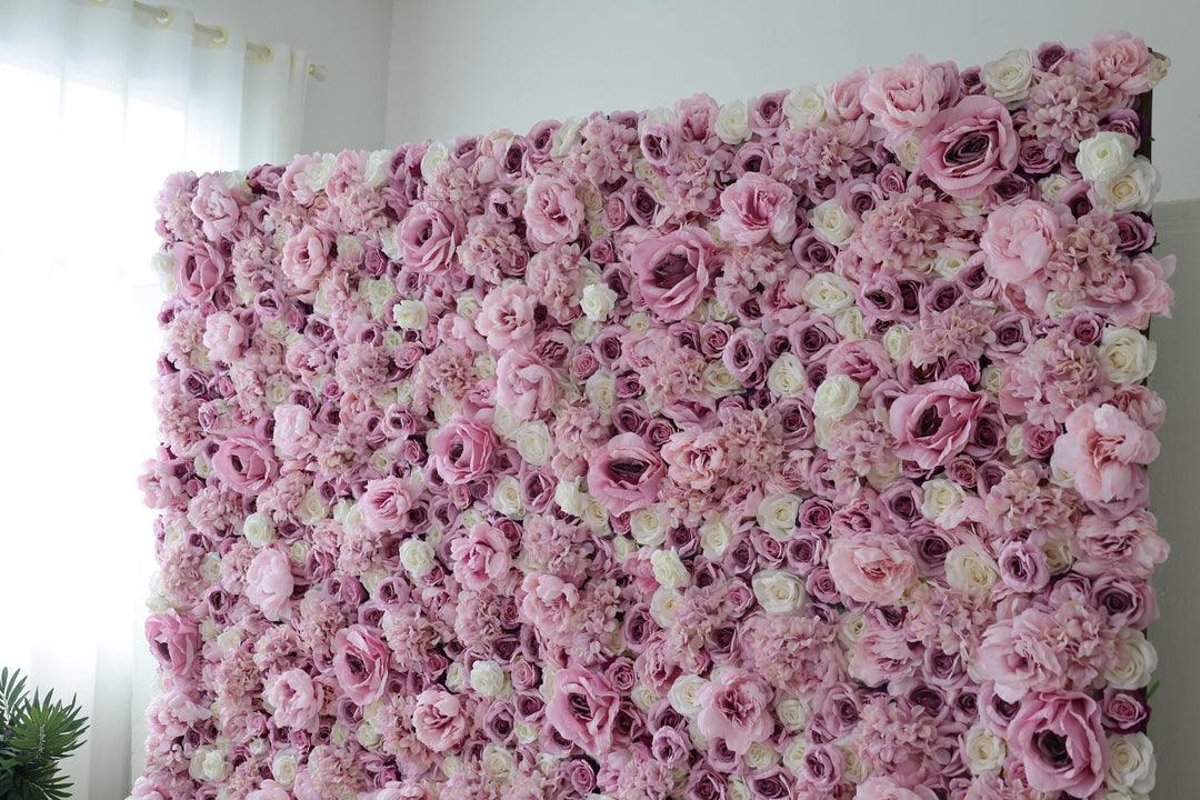 White and Purple Rose Simulated Flower Wall Party Wedding Background