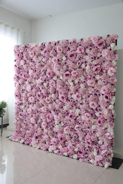 White and Purple Rose Simulated Flower Wall Party Wedding Background