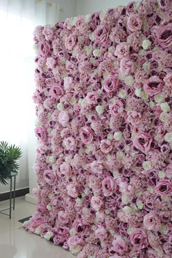 White and Purple Rose Simulated Flower Wall Party Wedding Background
