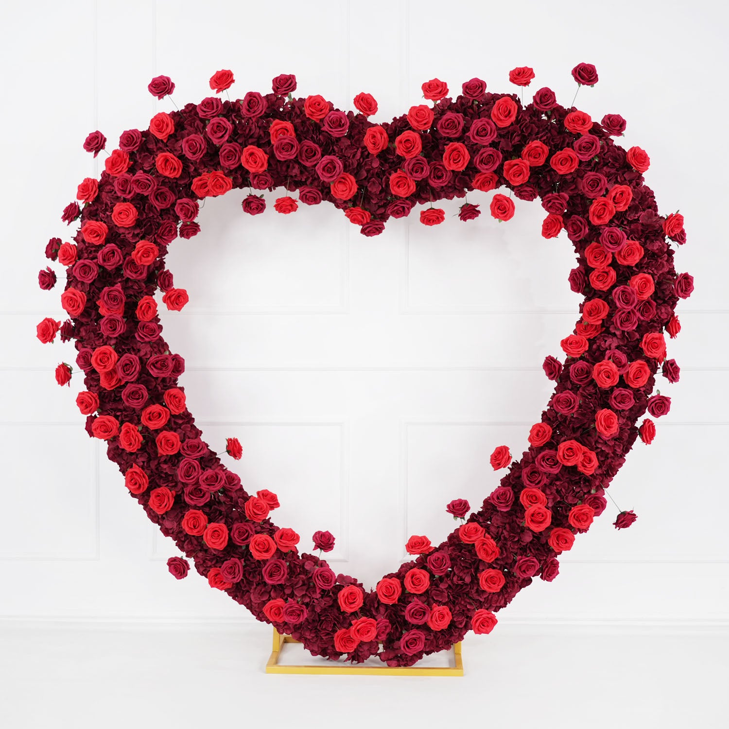 2m*2m(78.7 inch * 78.7 inch) Red Rose Heart Shape Without Flower Row Without Stand