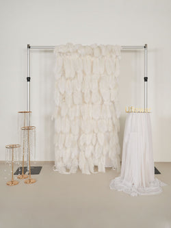 Uflower Artificial White 5D Flower Wall Wedding Backdrop Decoration