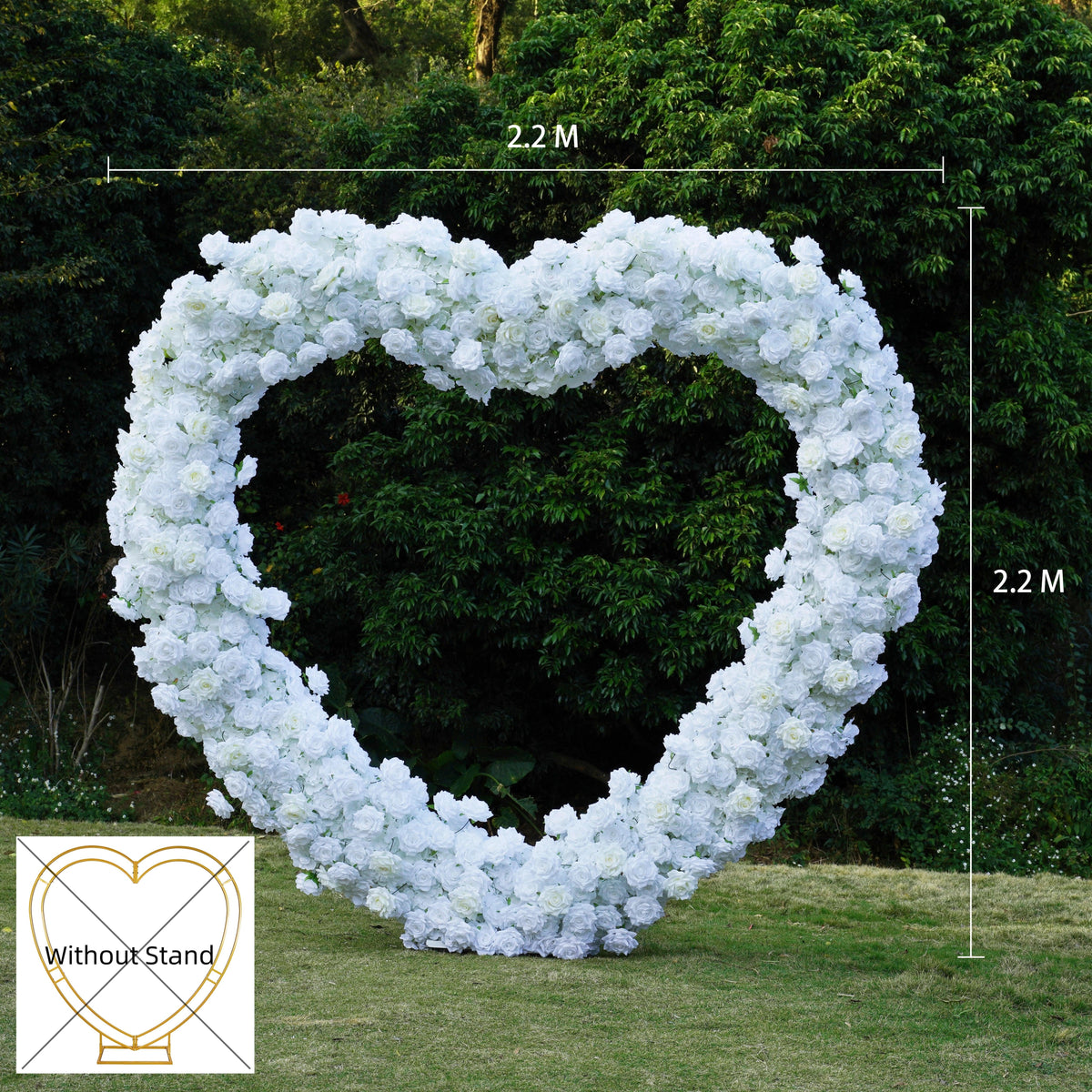 2.2m*2.2m Rose Heart-Shaped Wedding Flower Arch Decor