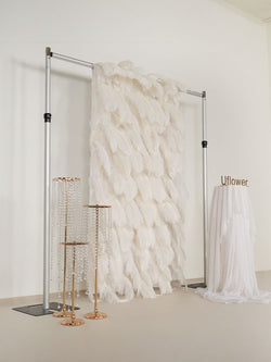 Uflower Artificial White 5D Flower Wall Wedding Backdrop Decoration