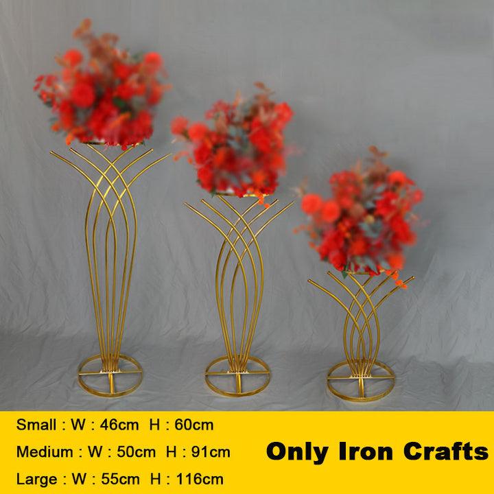 3 Pcs Gilded Iron Wedding Flower Stands | Uflower