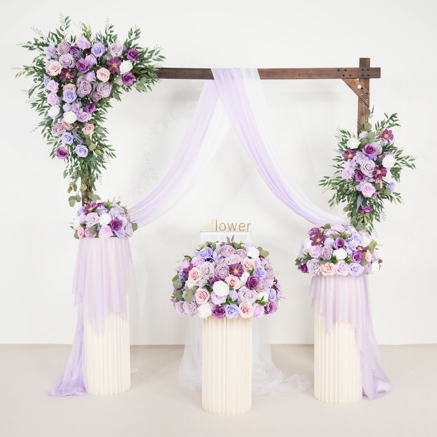 Purple Green Hanging Artificial Flower Corner Floral