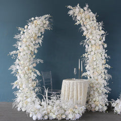 White Rose Horn Arch Artificial Flower Decor