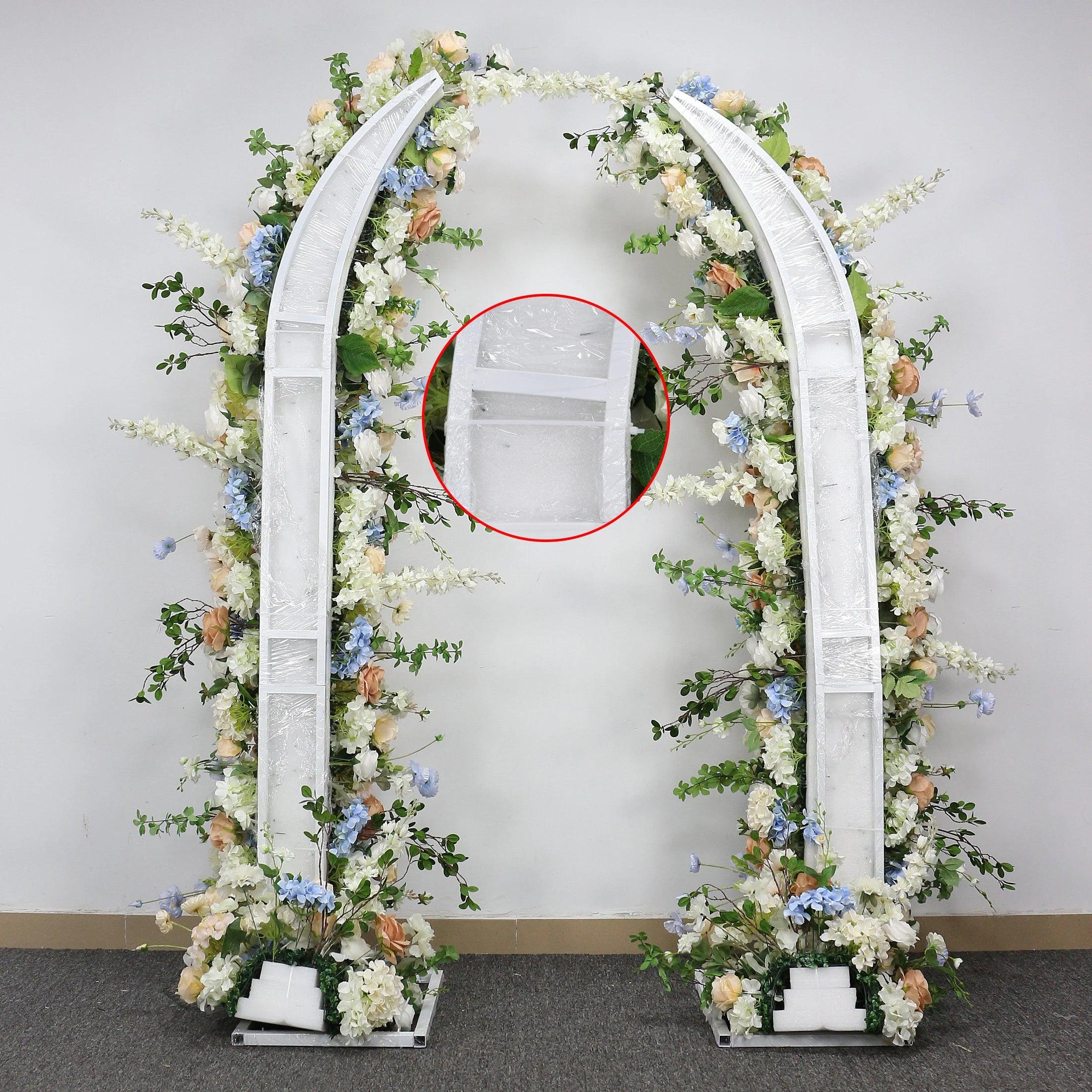 Champagne Rose Horn Arch Artificial Flower Decor