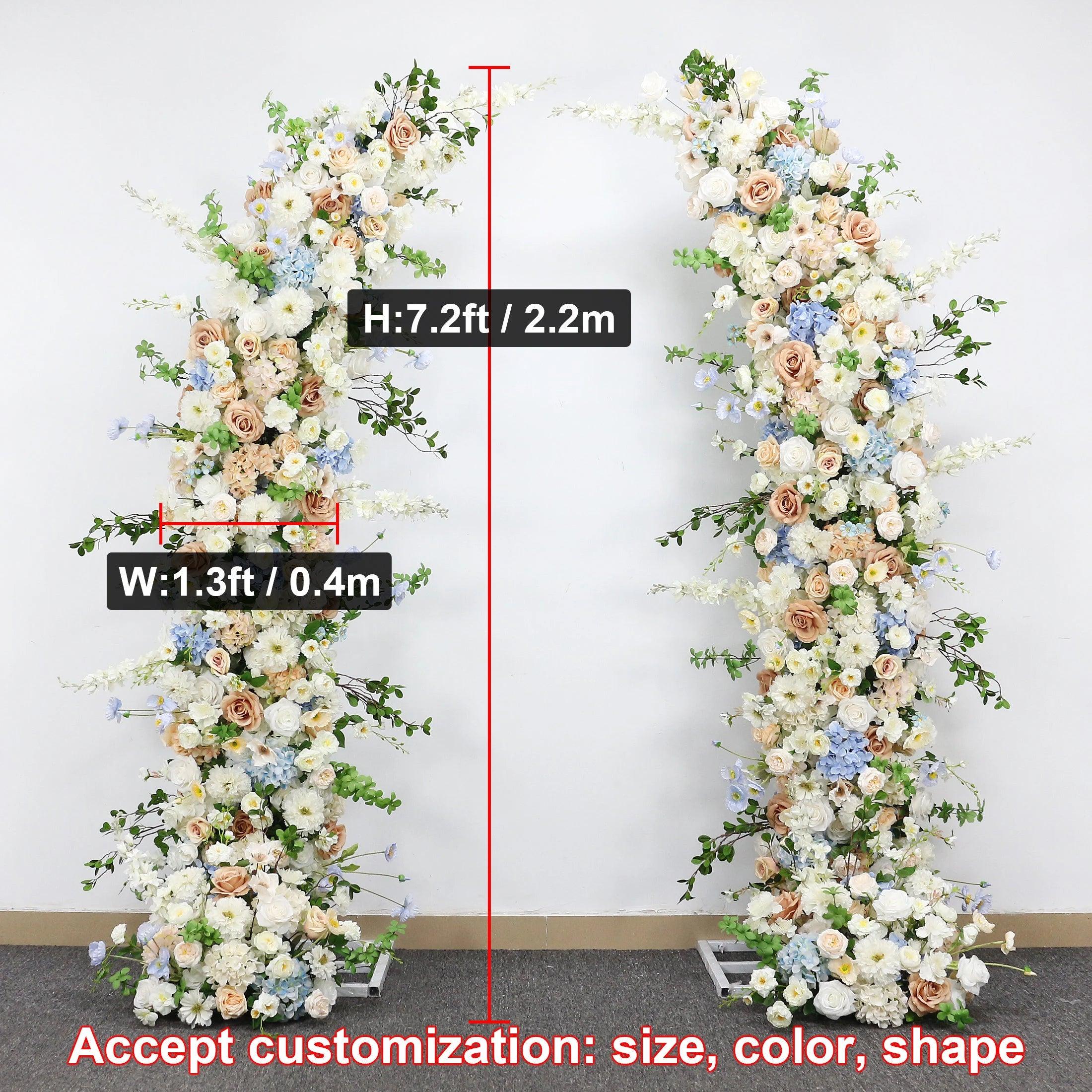 Champagne Rose Horn Arch Artificial Flower Decor