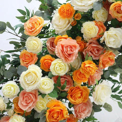 Orange Ivory Horn Arch Artificial Flower Wedding Decor