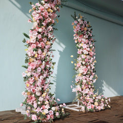 Pink Horn Arch Artificial Flower Wedding Decor