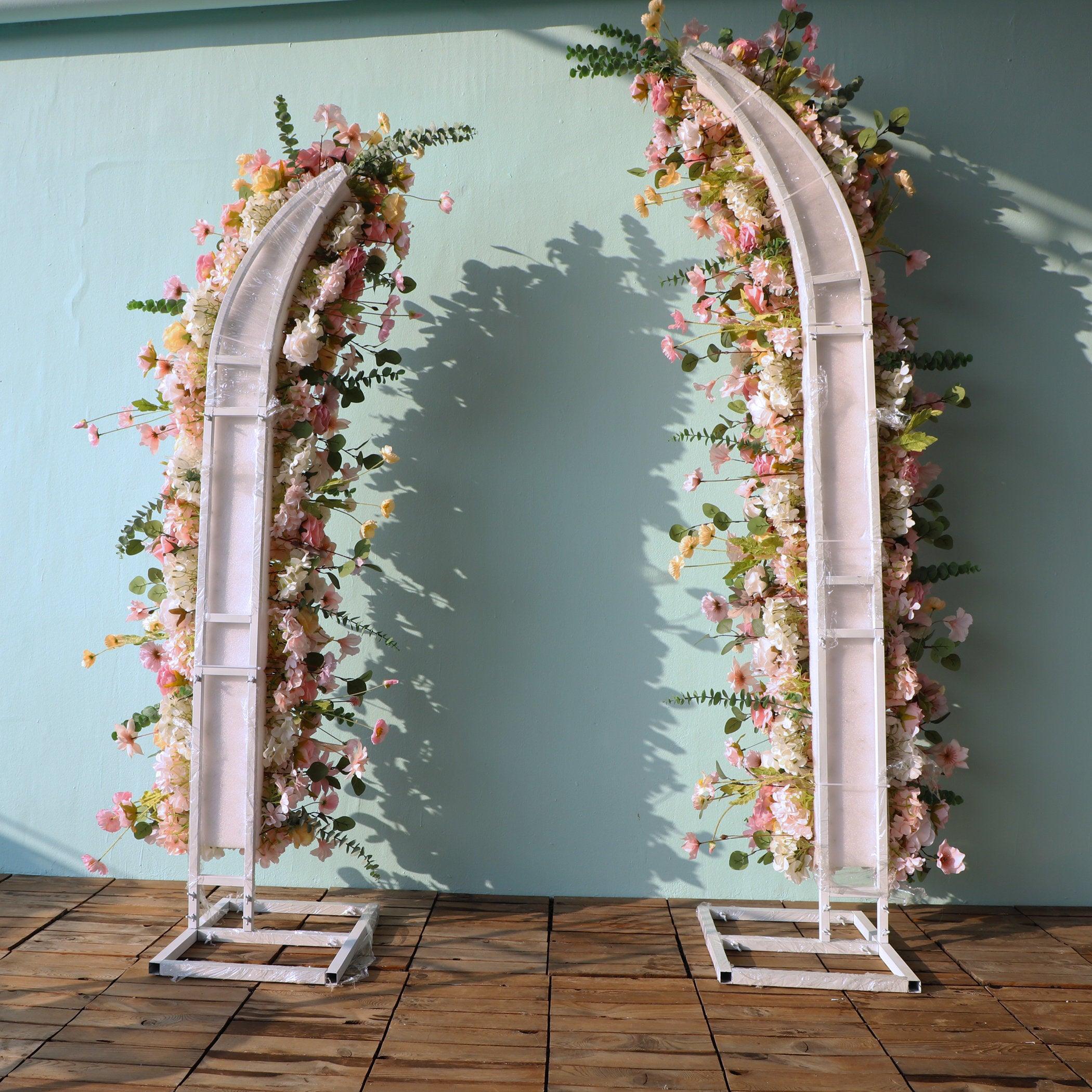 Pink Horn Arch Artificial Flower Wedding Decor