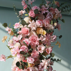 Pink Horn Arch Artificial Flower Wedding Decor