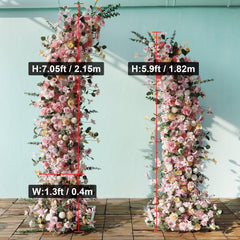 Pink Horn Arch Artificial Flower Wedding Decor