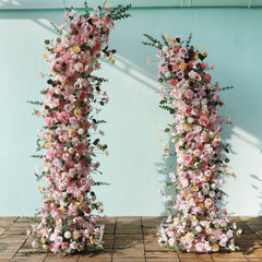 Pink Horn Arch Artificial Flower Wedding Decor