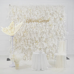 Milky White Luxury 5D Feather Flower Wall Product Video
