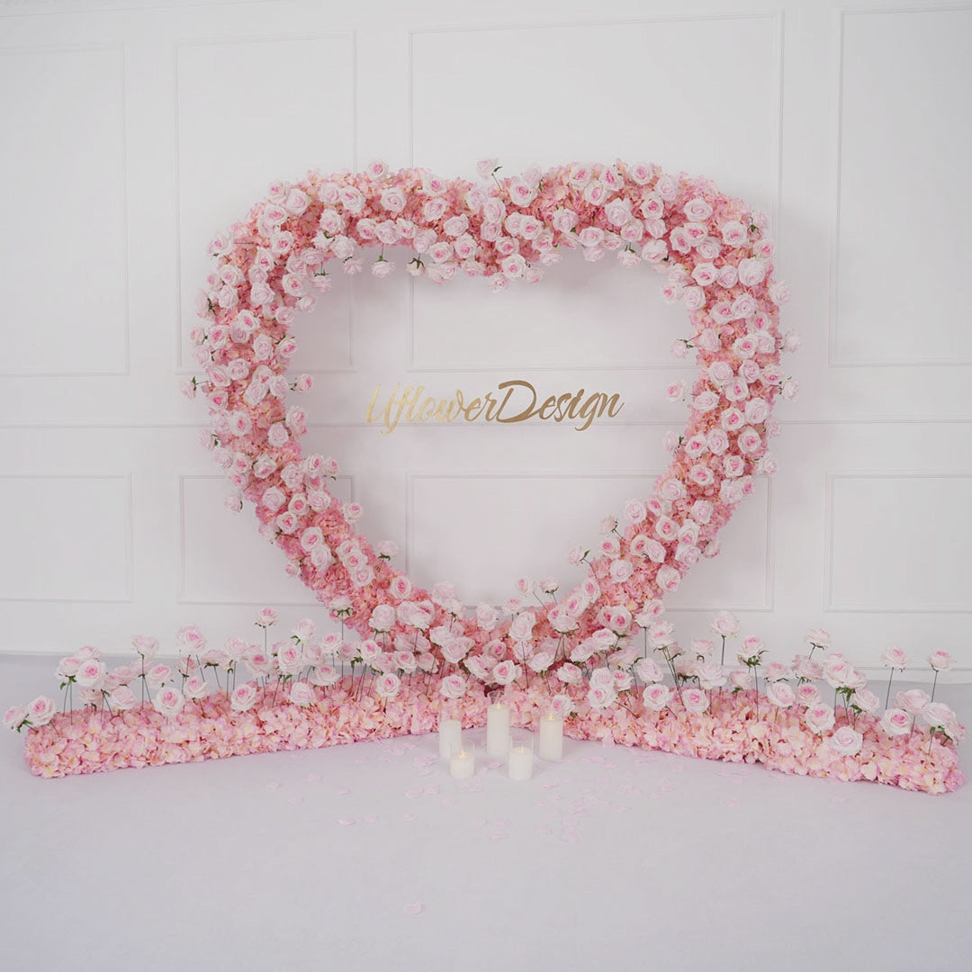 Pink Rose Wedding Heart-Shaped Arch Video
