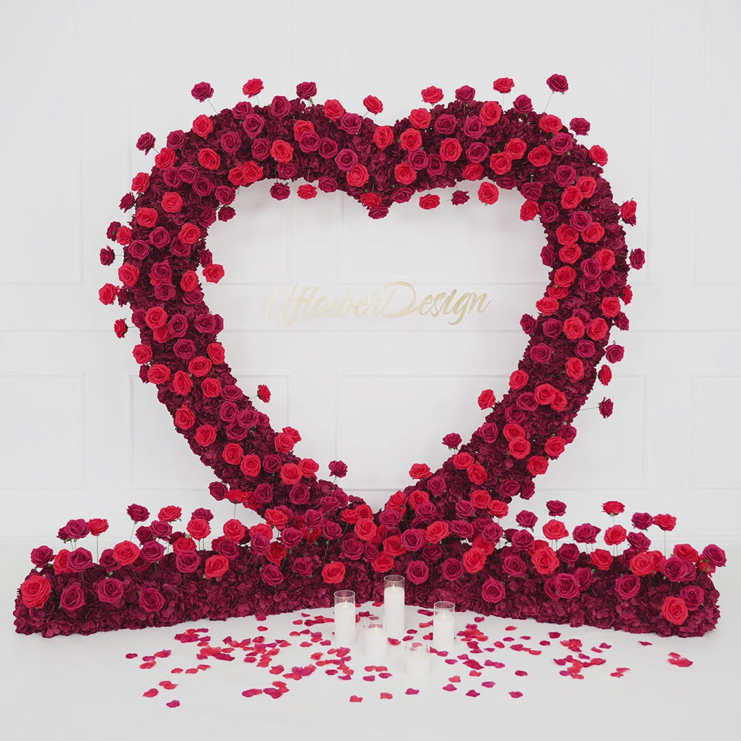 Red Heart-Shaped Flower Arches product video