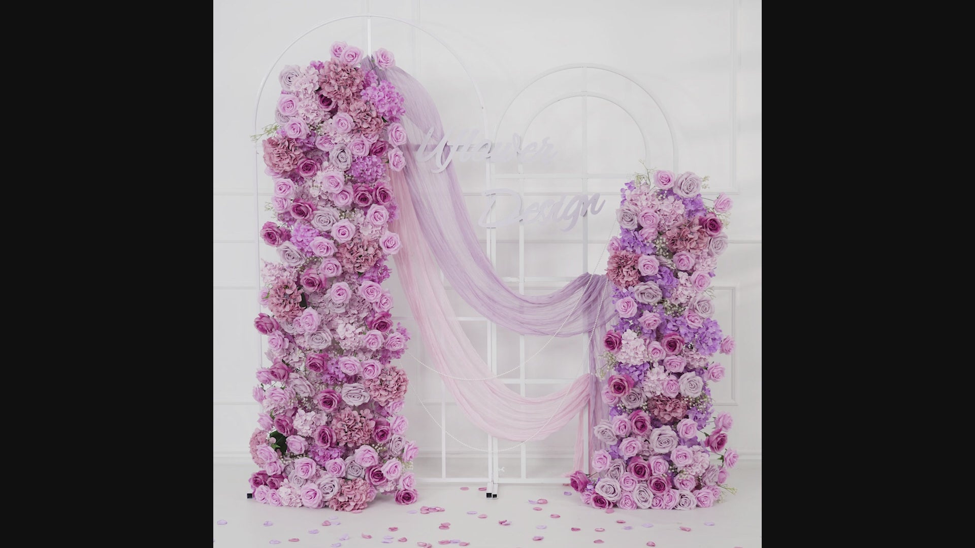 Artificial Purple Rose Hydrangea Flower Arch product video