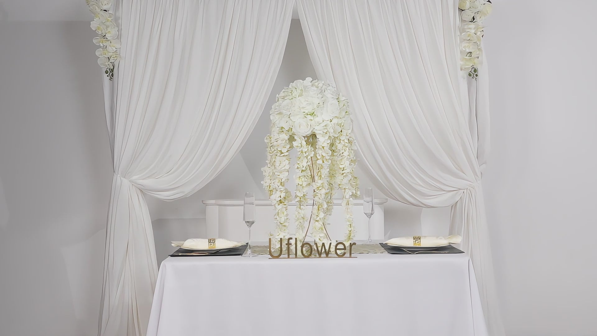Artificial DIY Champagne Wisteria Vine Flores Table Centerpiece Video