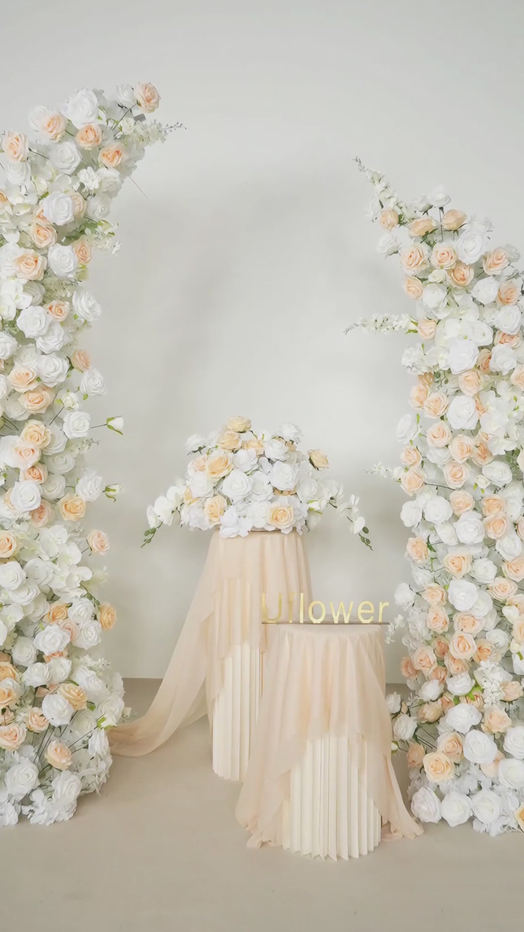 Champagne Crocus Wedding Event Floral Arch Video