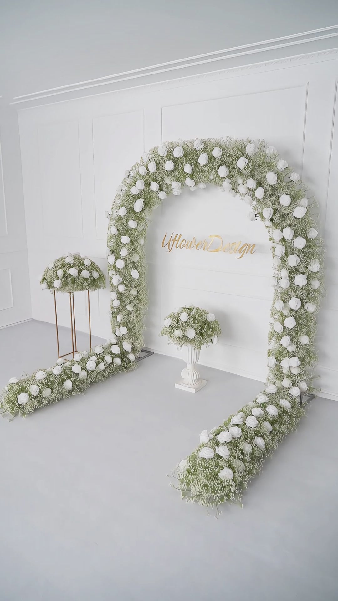 Luxury White Rose Wedding Flower Arch Video