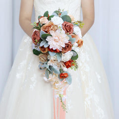 Cascade Bridal Bouquet in Champagne Orange