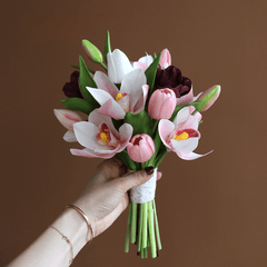 New Bridal Bouquet Cymbidium & Tulips - M Style