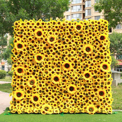 Flower Wall Sunflower Fabric Rolling Up Curtain Floral Backdrop Wedding Party Proposal Decor