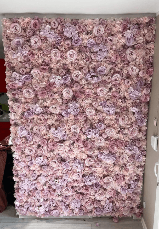 Flower Wall Lotus Root Pink Rolling Up Curtain Floral Backdrop Wedding Party Proposal Decor