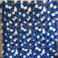 Flower Wall Blue & White Fabric Rolling Up Curtain Floral Backdrop Wedding Party Proposal Decor