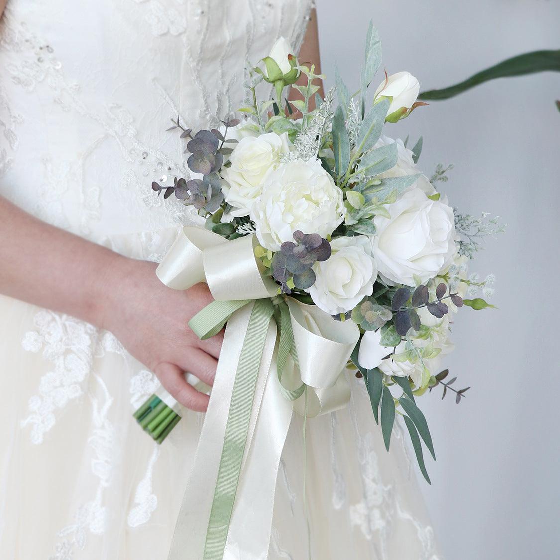 Bridal Bouquet in White Rose Peony