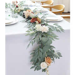 Table Flower Garland in Orange & Sage