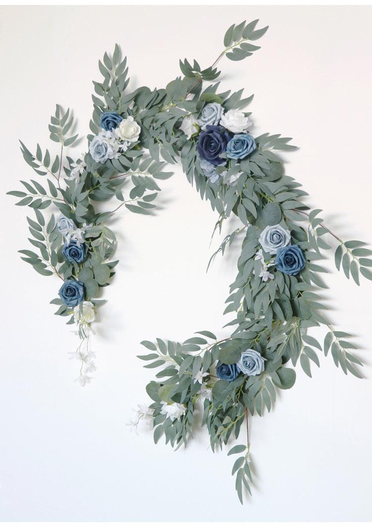 Table Flower Garland in Blue & Sage